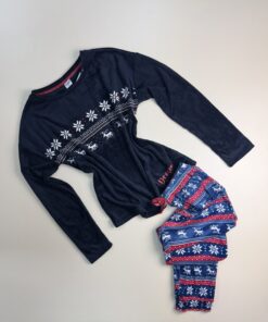 Pyjama Manche Longue Flocon de neige "Bleu nuit"