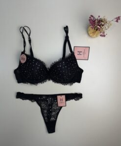 Alternative view of Ensemble 2pcs H Push up " Noir "