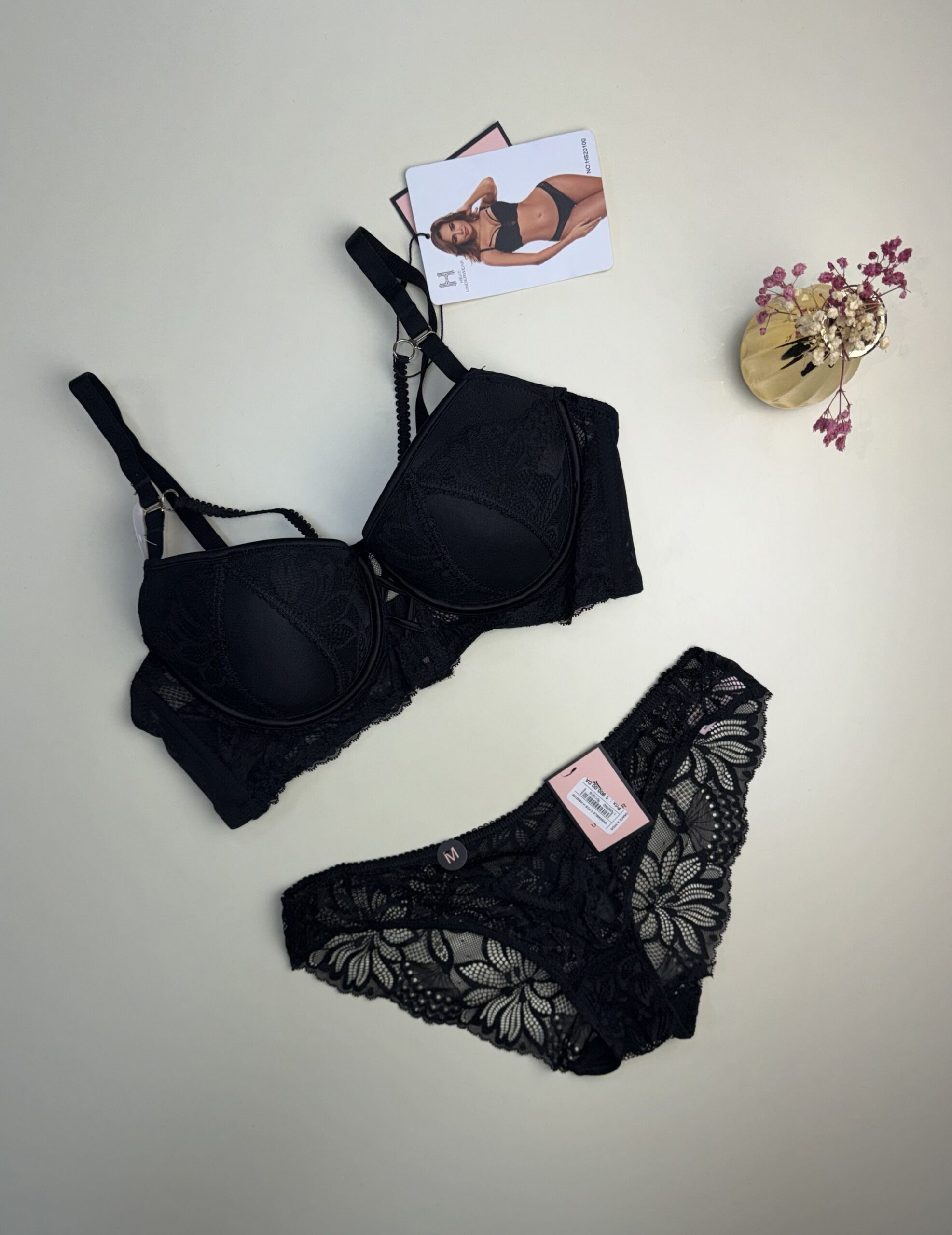 Ensemble 2pcs H Push up " Noir "