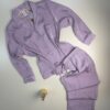 Pyjama boutonné en satin " Mauve "