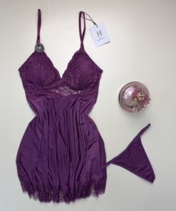 Nuisette + Bas H " aubergine"