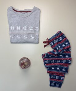 Alternative view of Pyjama Manche Longue Flocon de neige "Gris"