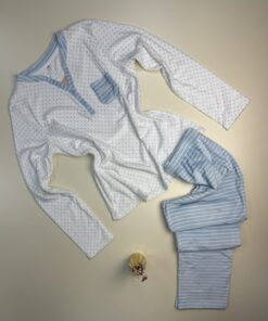 Pyjama haut Manche Longue -TRESS- "Bleu ciel"