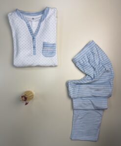 Alternative view of Pyjama haut Manche Longue -TRESS- "Bleu ciel"