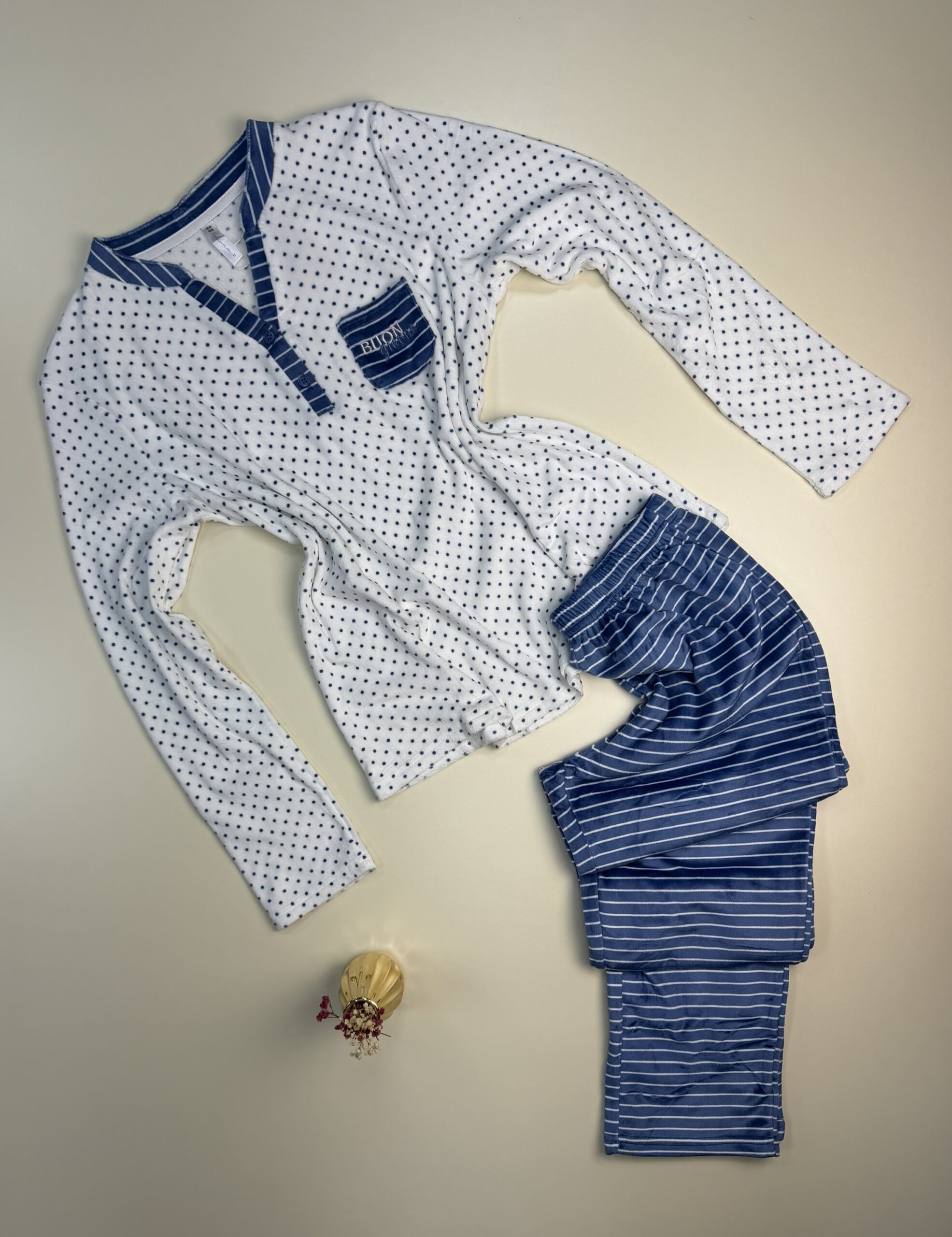 Pyjama haut Manche Longue -TRESS- "Bleu ciel à rayures"