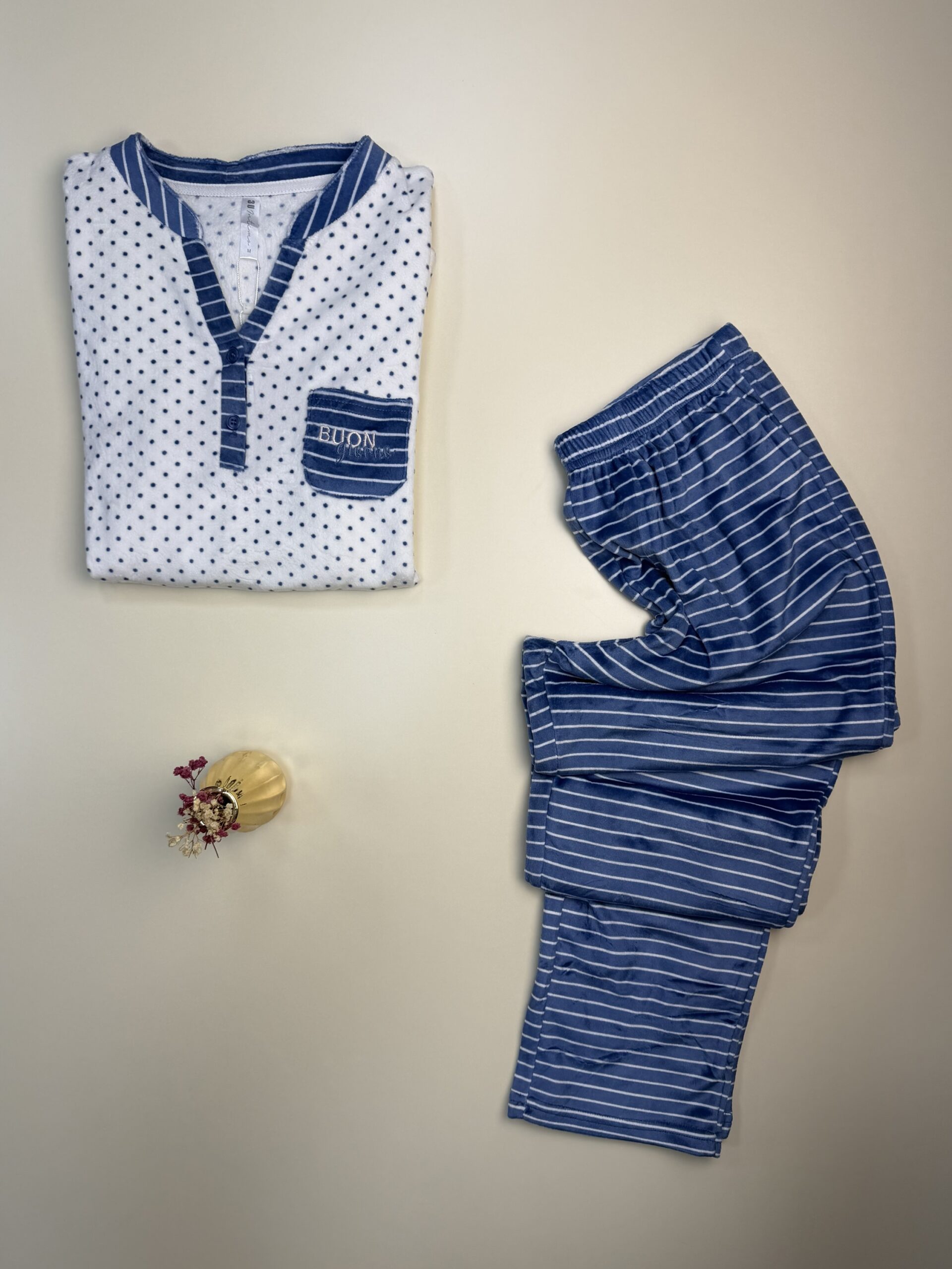 Pyjama haut Manche Longue -TRESS- "Bleu ciel à rayures" – Image 2