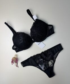 Ensemble 2pcs TEZENiS "Noir à fleurs"