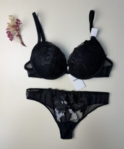 Alternative view of Ensemble 2pcs TEZENiS  "Noir à fleurs"