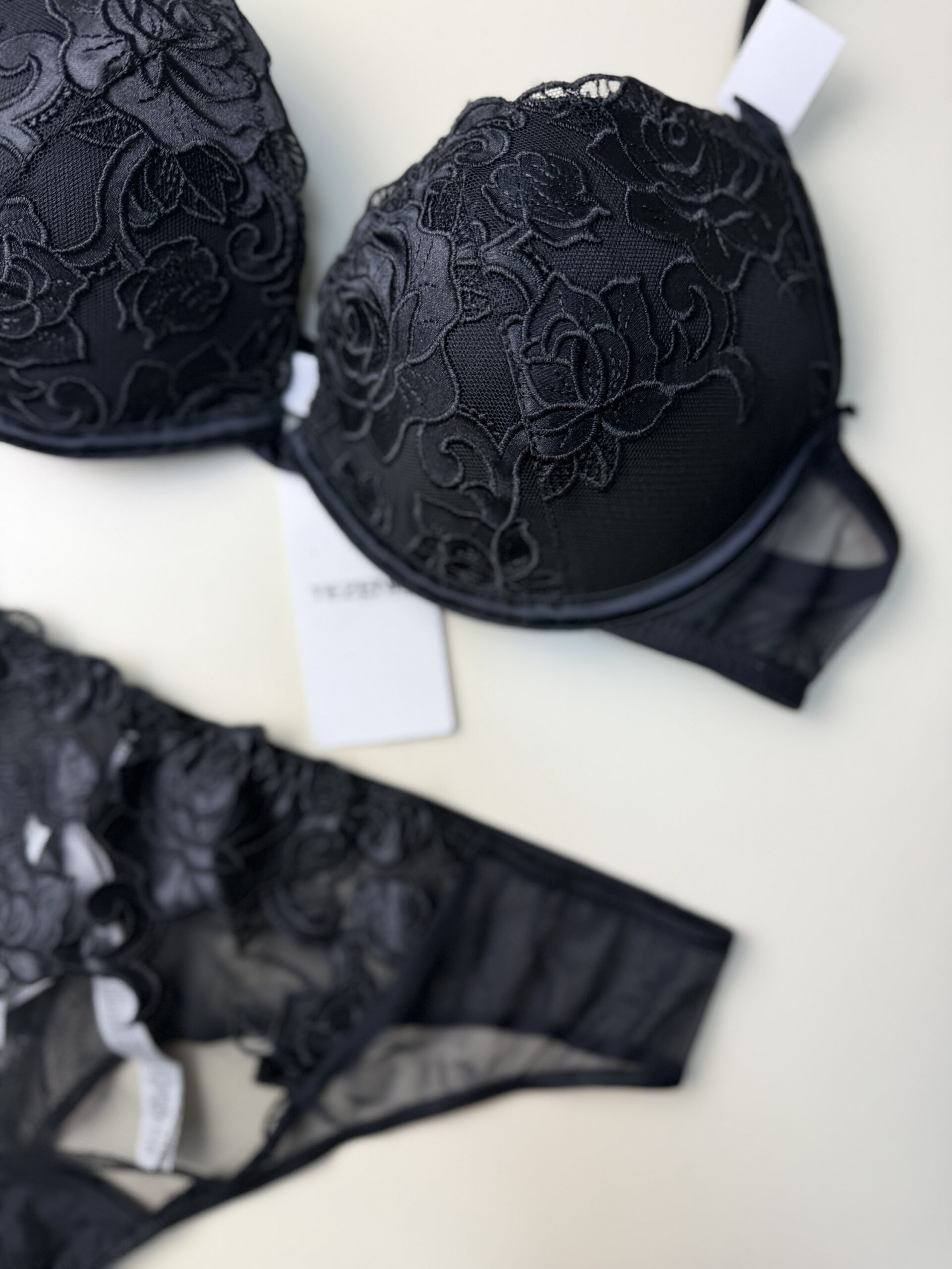Ensemble 2pcs TEZENiS "Noir à fleurs" – Image 3