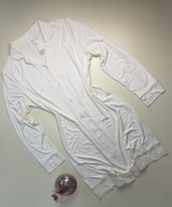 Chemise de nuit boutonné " blanc cassé "