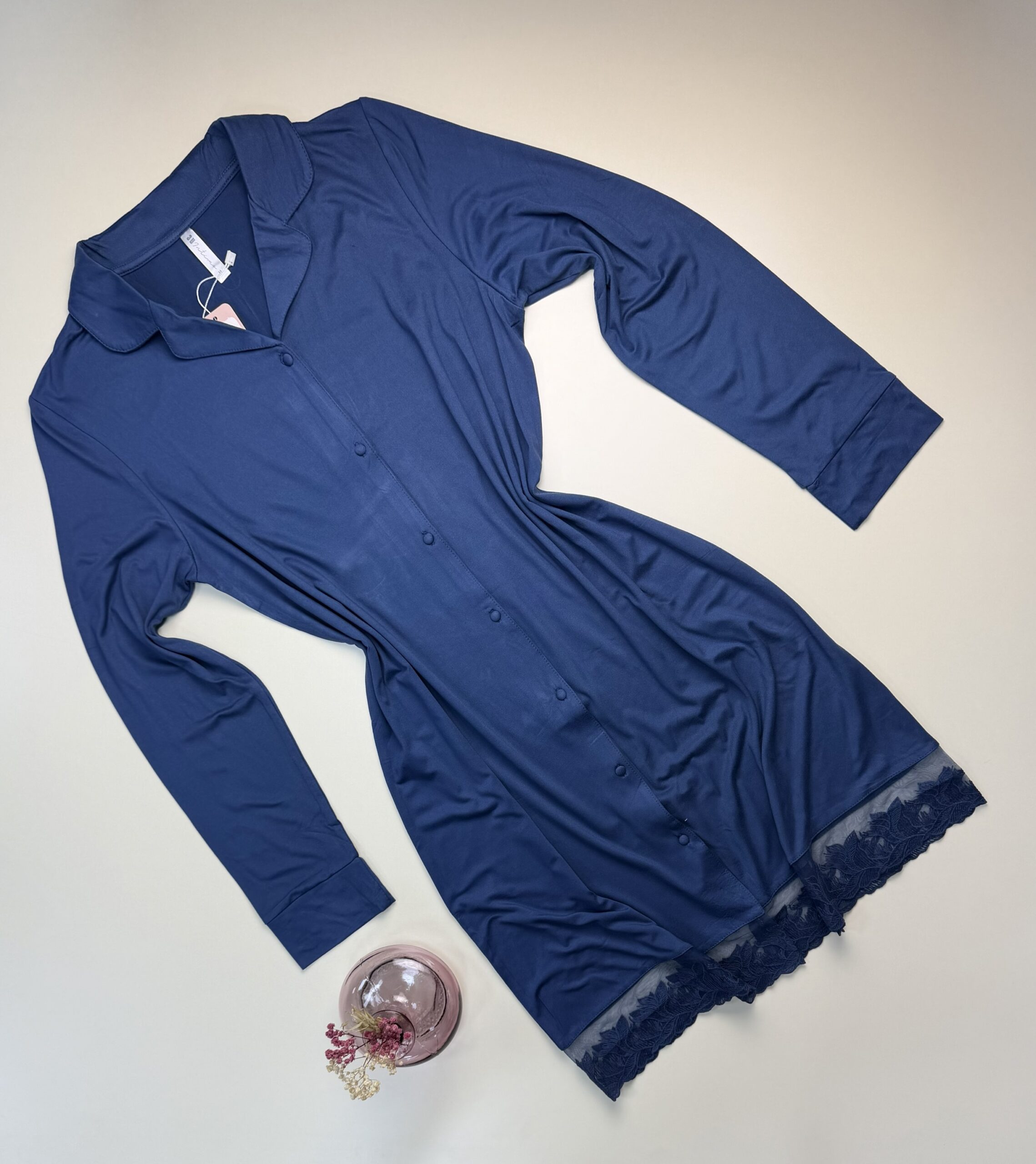 Chemise de nuit boutonné " Bleu "