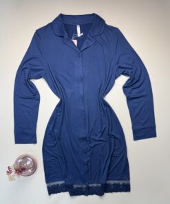 Alternative view of Chemise de nuit boutonné " Bleu "