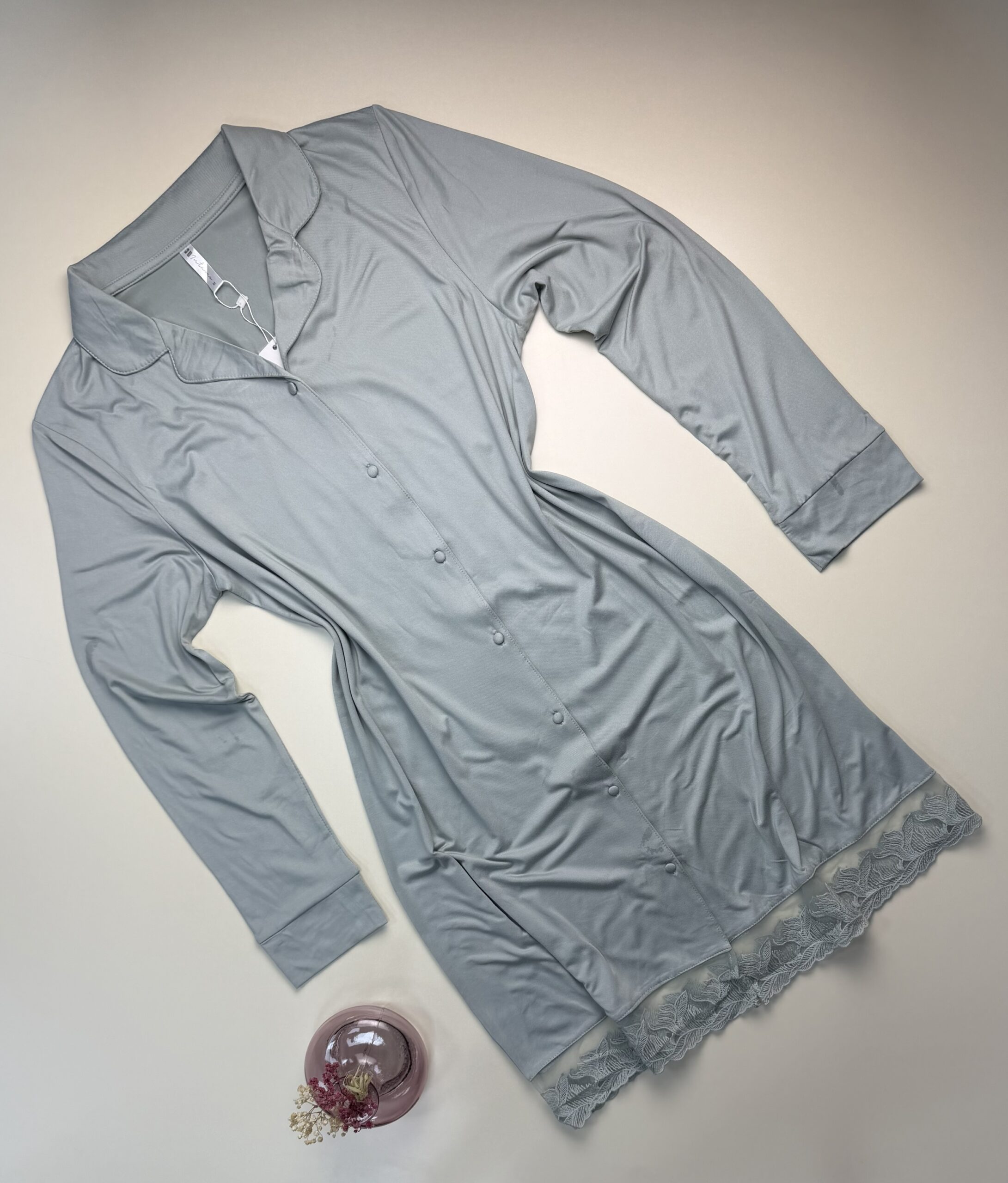 Chemise de nuit boutonné " Vert "