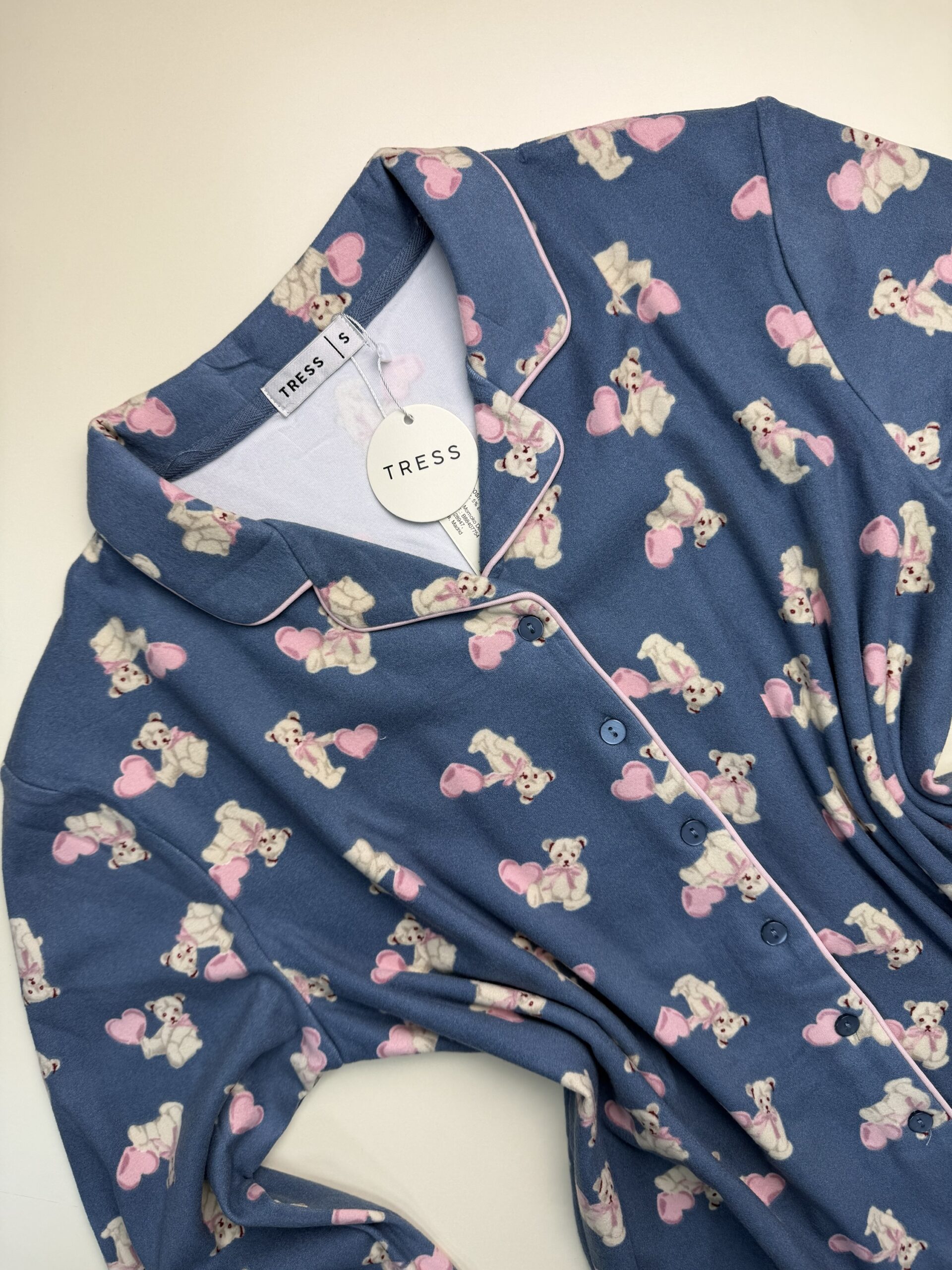 Pyjama boutonné "Bleu à motifs nounours" – Image 4