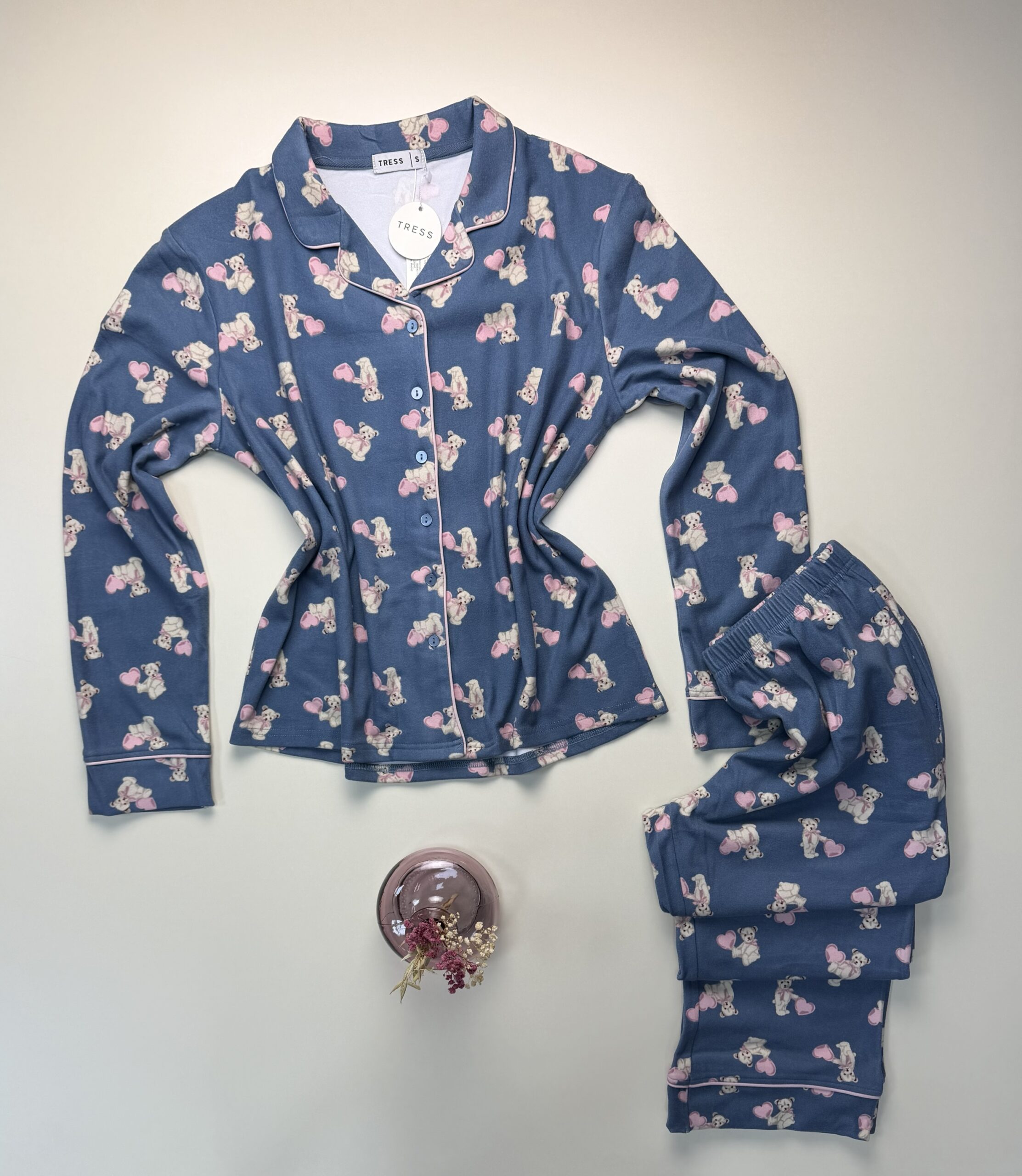 Pyjama boutonné "Bleu à motifs nounours" – Image 3