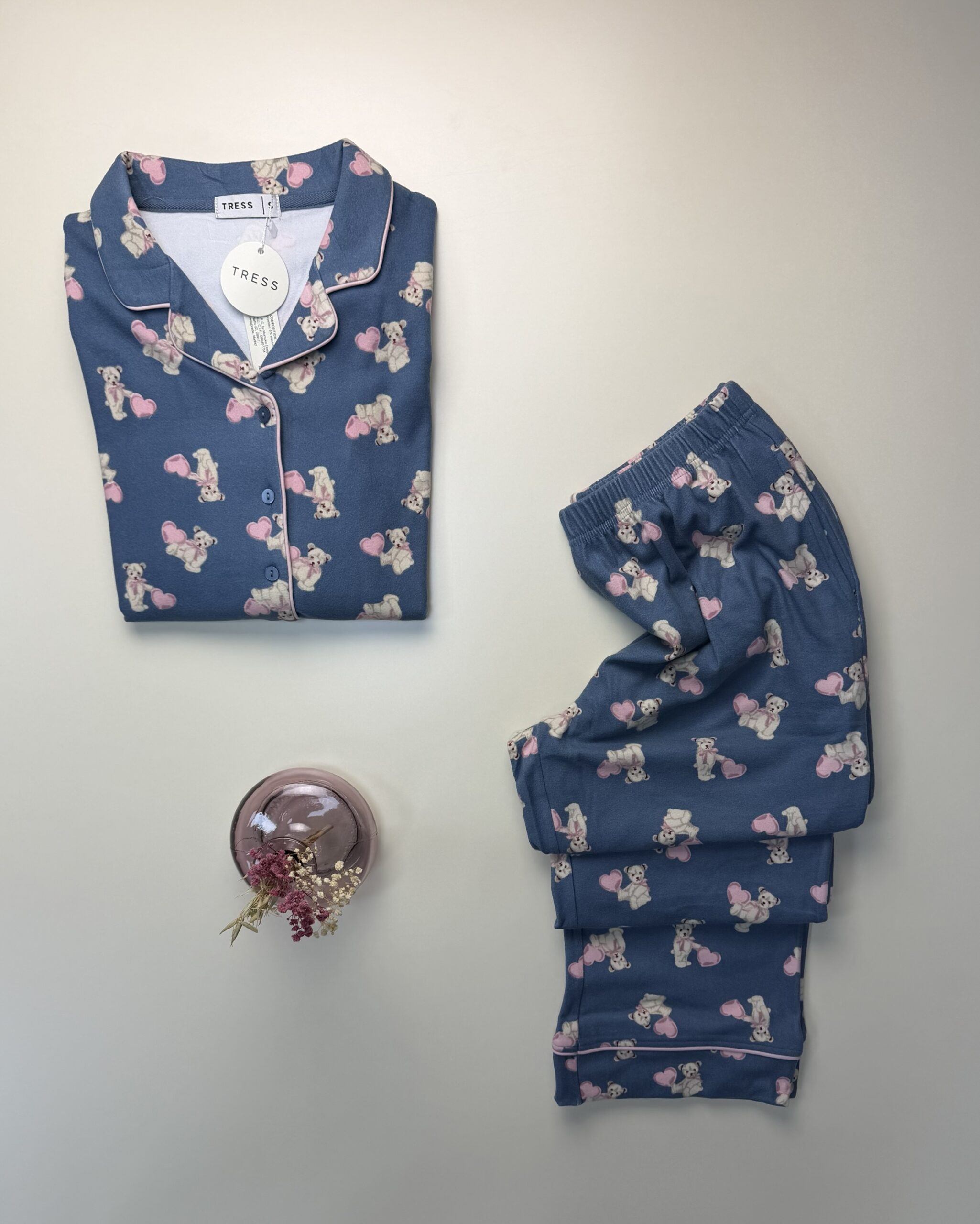 Pyjama boutonné "Bleu à motifs nounours" – Image 2