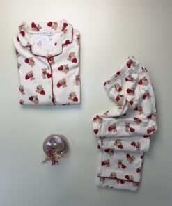 Alternative view of Pyjama boutonné  "Rose à motifs nounours"