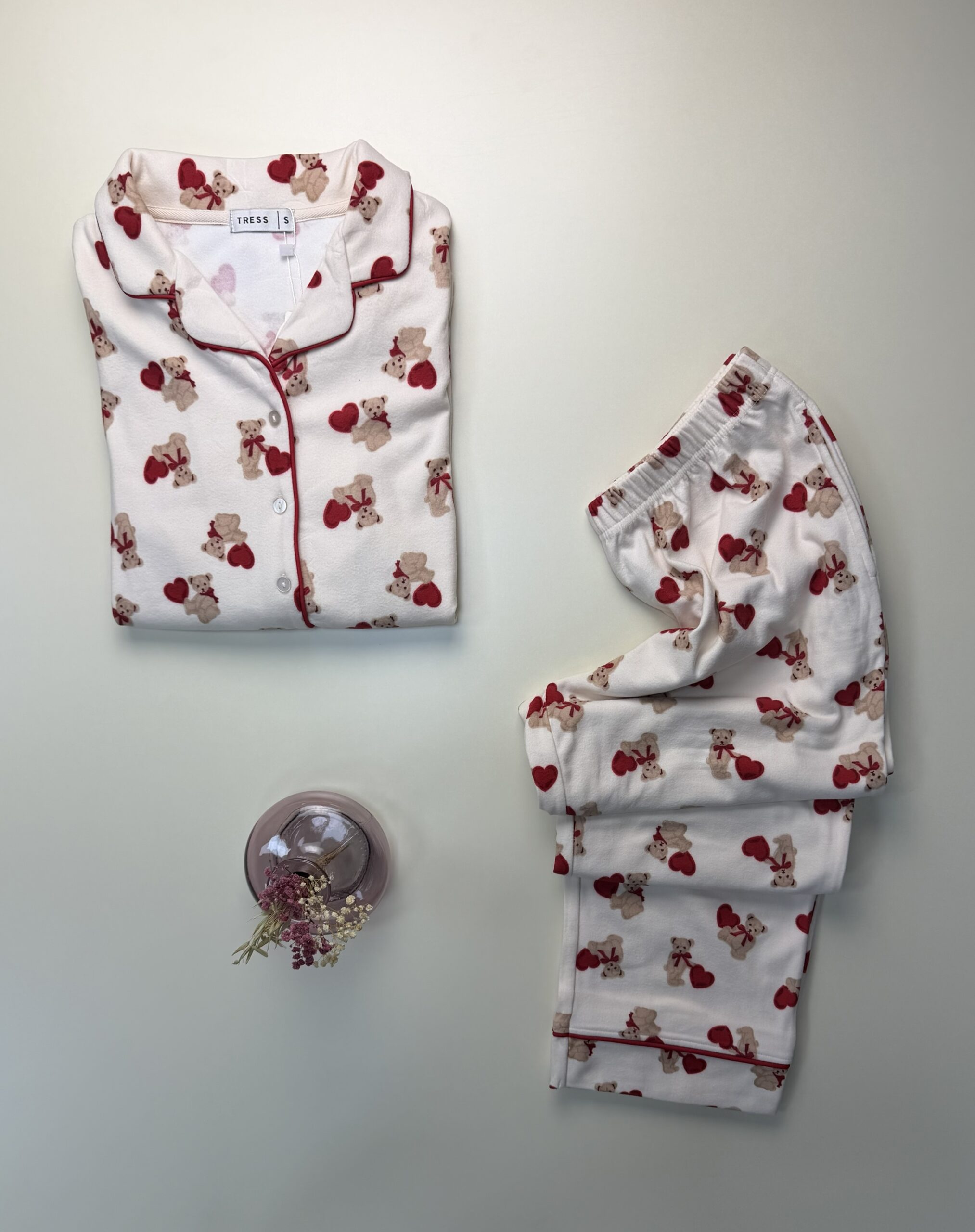 Pyjama boutonné "Rose à motifs nounours" – Image 2