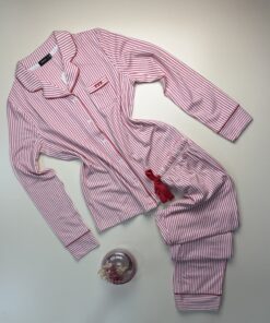 Pyjama boutonné " rouge à rayures "