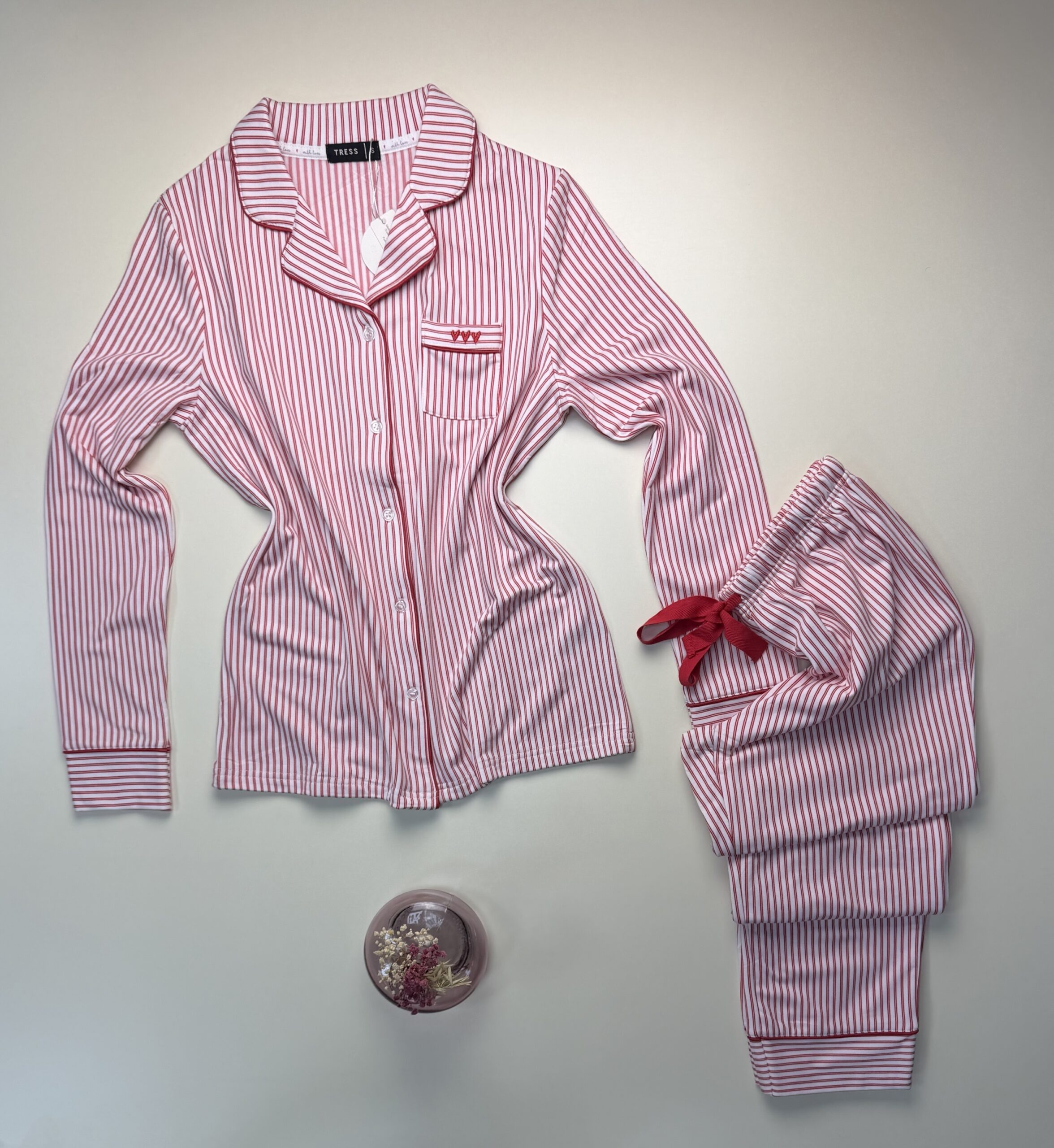 Pyjama boutonné " rouge à rayures " – Image 4