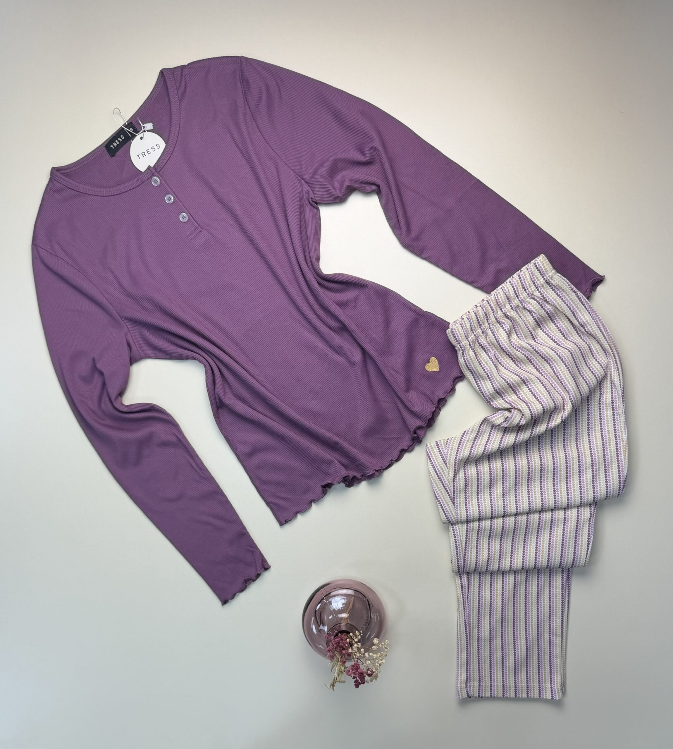 Pyjama Haut manche Longue " Mauve "