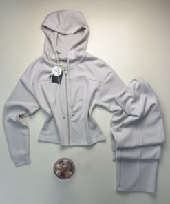 Alternative view of Ensemble jogging zippé " Beige "