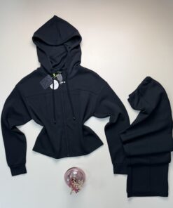 Alternative view of Ensemble jogging zippé " Noir "