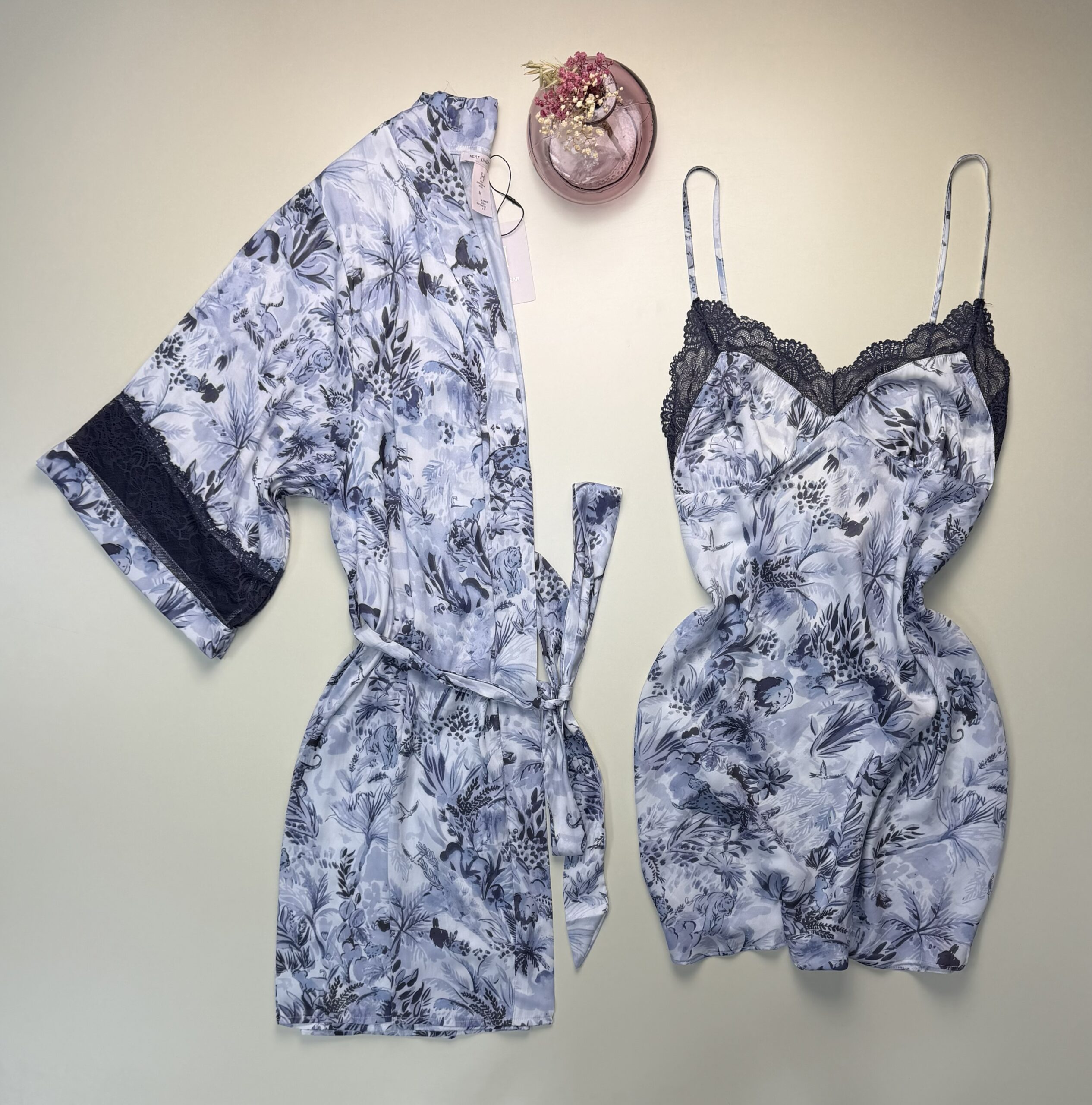 Ensemble nuisette peignoir "Bleu"