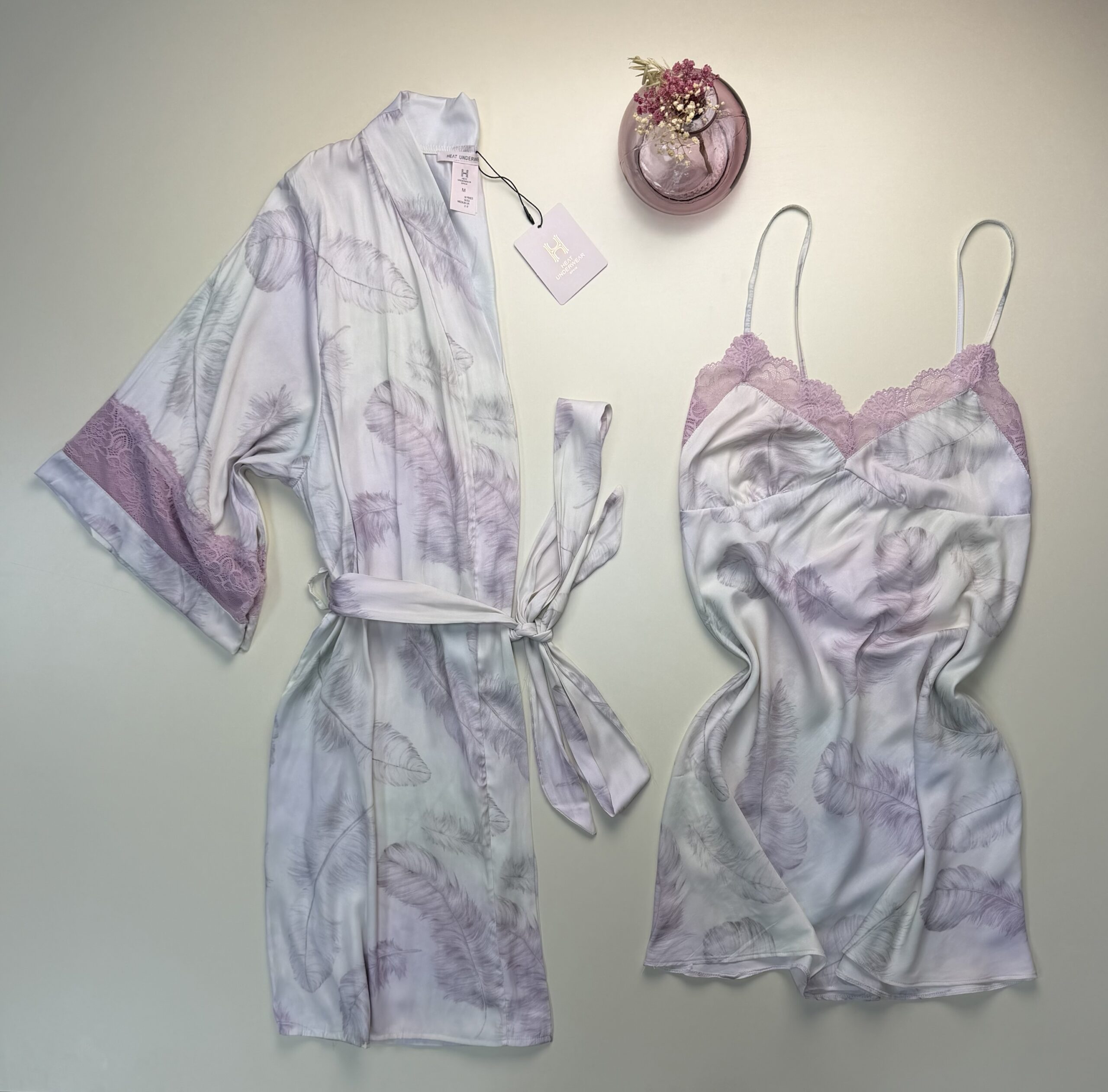 Ensemble nuisette peignoir "Mauve"