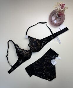 Ensemble 2 pcs TEZENIS " Noir dentelle " Push Up