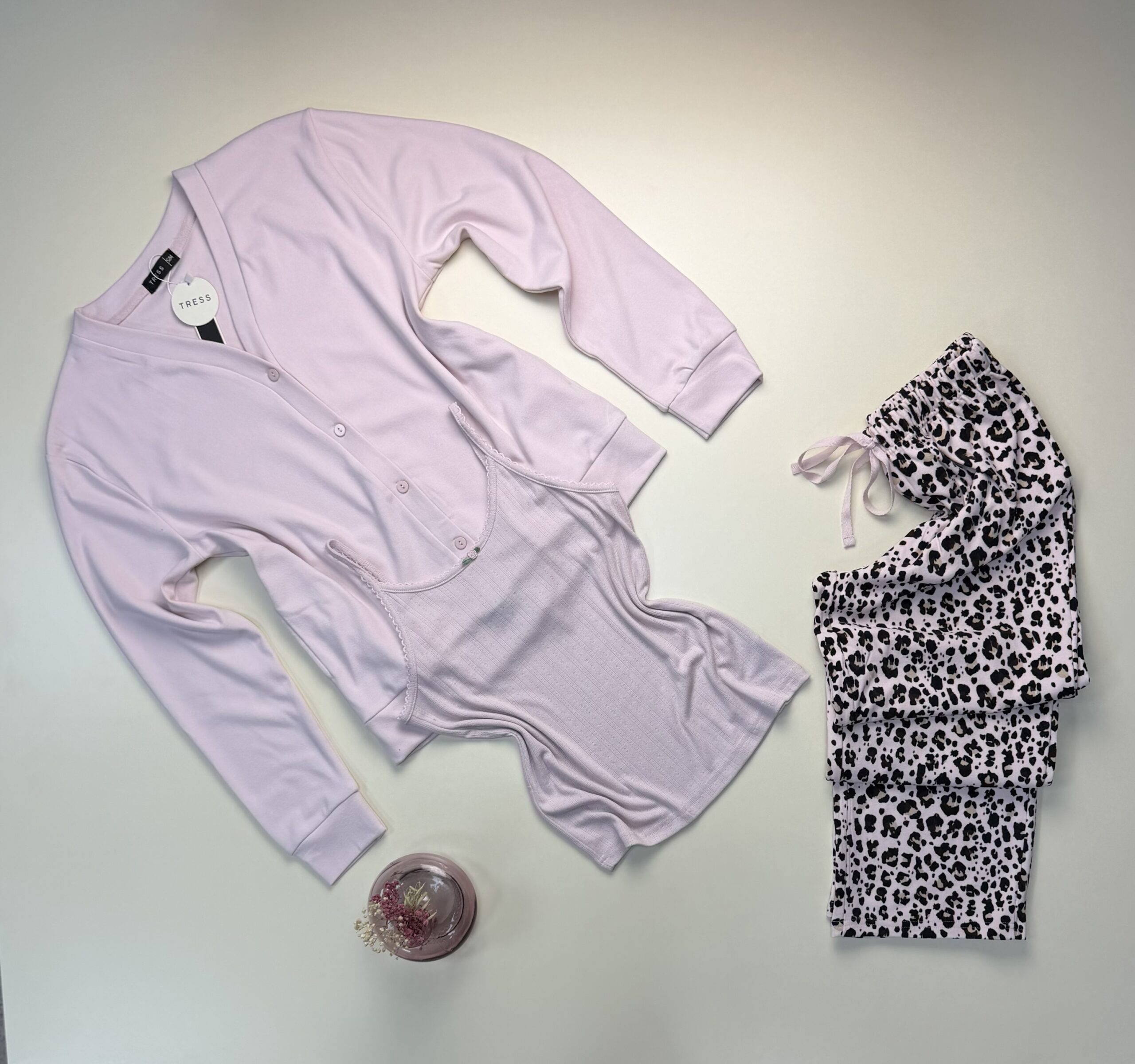 Pyjama 3 pcs Boutonnée "Rose"