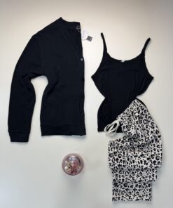 Alternative view of Pyjama 3 pcs Boutonnée "Noir"