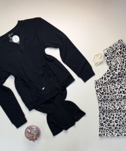 Pyjama 3 pcs Boutonnée "Noir"