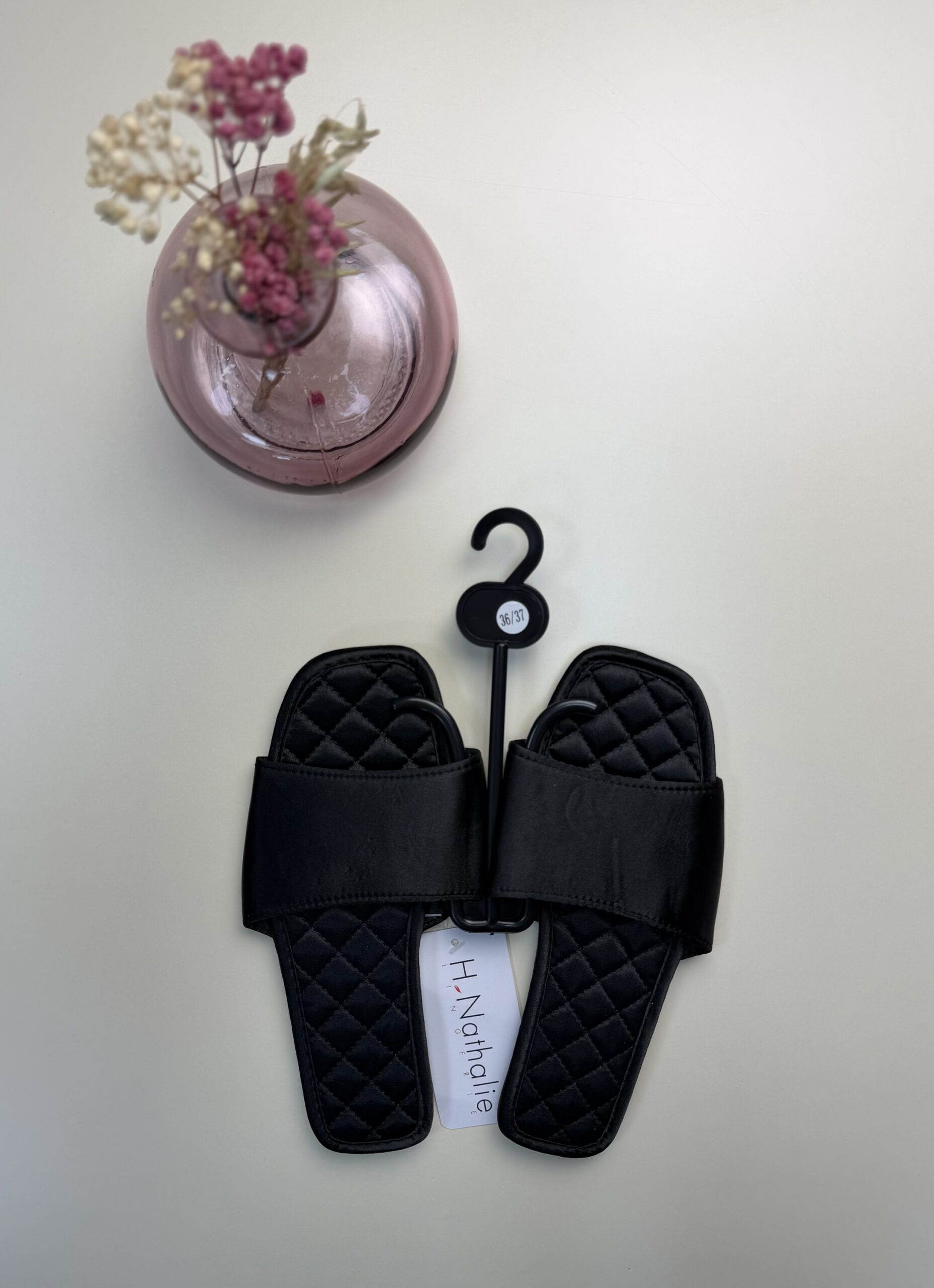 Pantoufle en satin "Noir" – Image 2