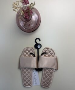 Alternative view of Pantoufle en satin " Champagne "