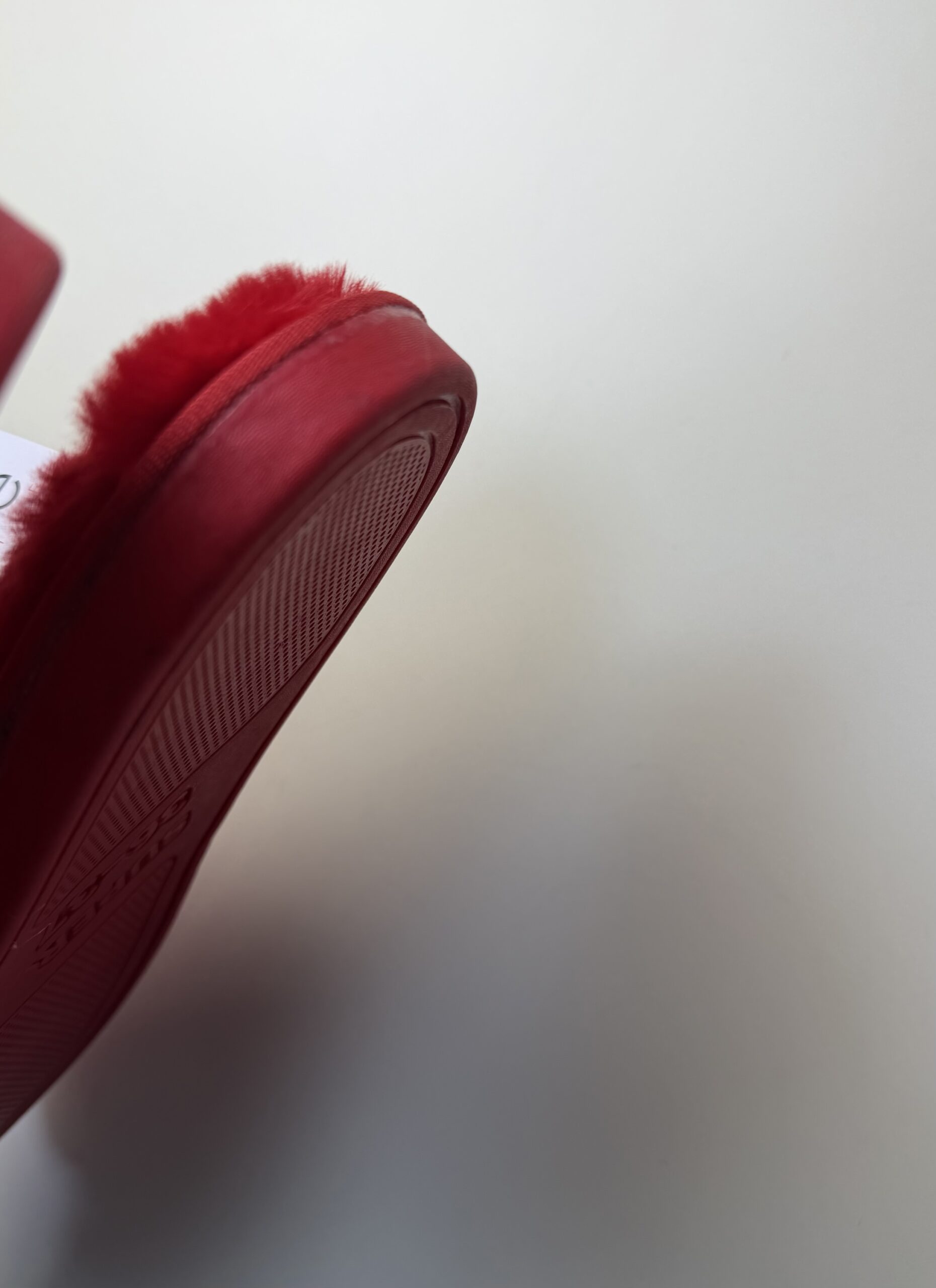 Pantoufle ouverte en fourrure "Rouge" – Image 3