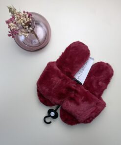 Pantoufle ouverte en fourrure "Bordeaux"