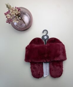 Alternative view of Pantoufle ouverte en fourrure "Bordeaux"
