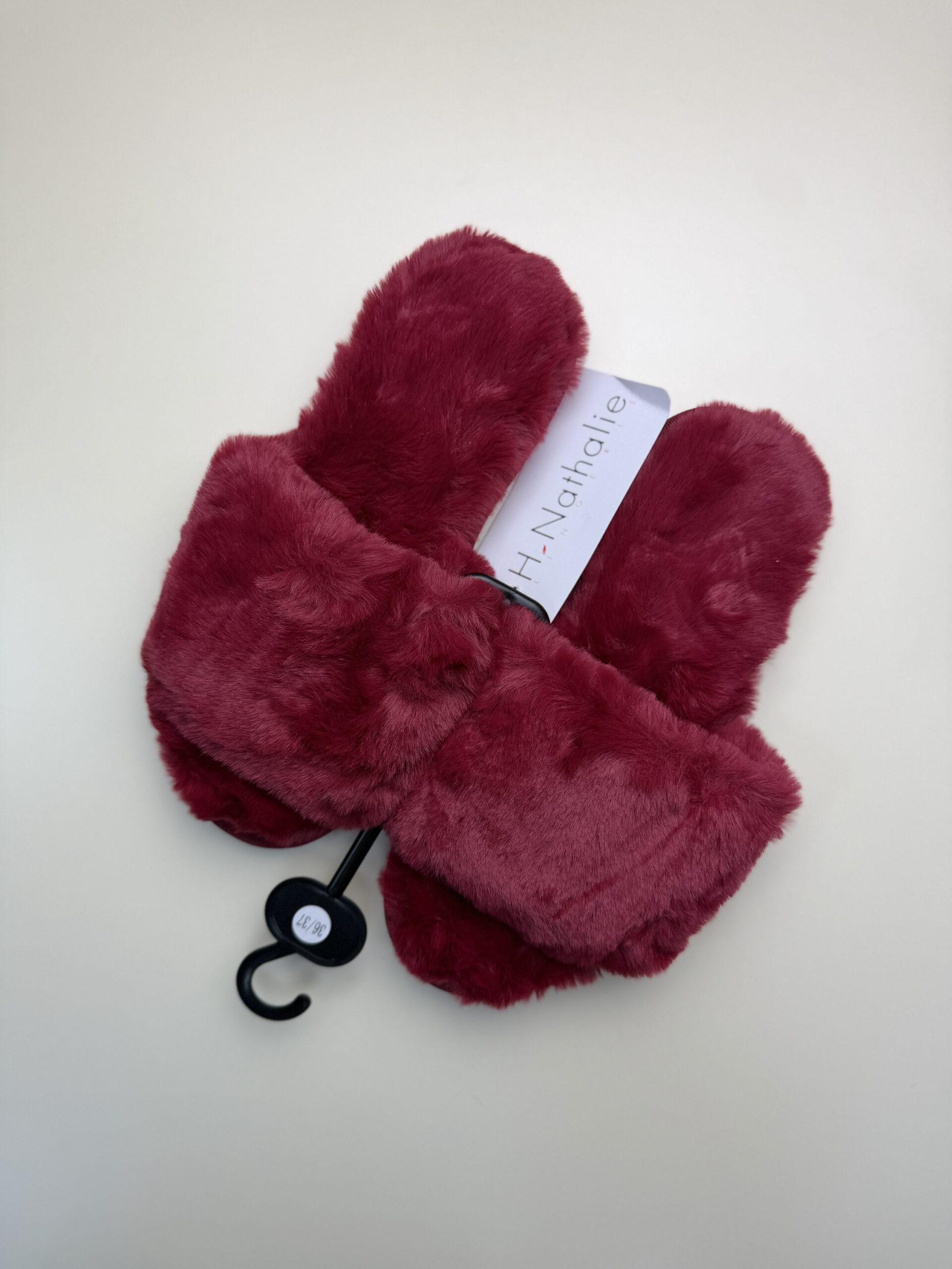 Pantoufle ouverte en fourrure "Bordeaux" – Image 4