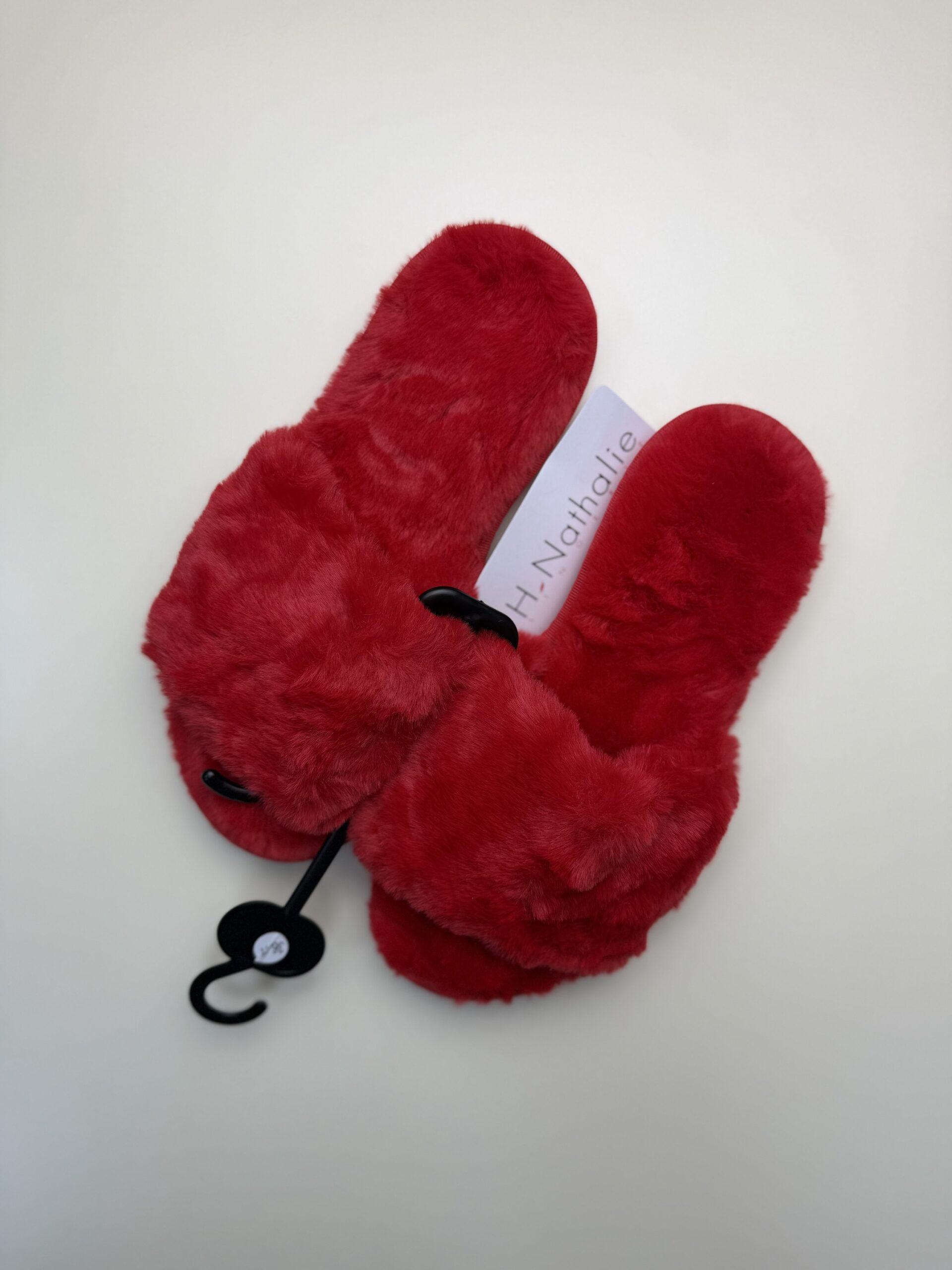 Pantoufle ouverte en fourrure "Rouge" – Image 4