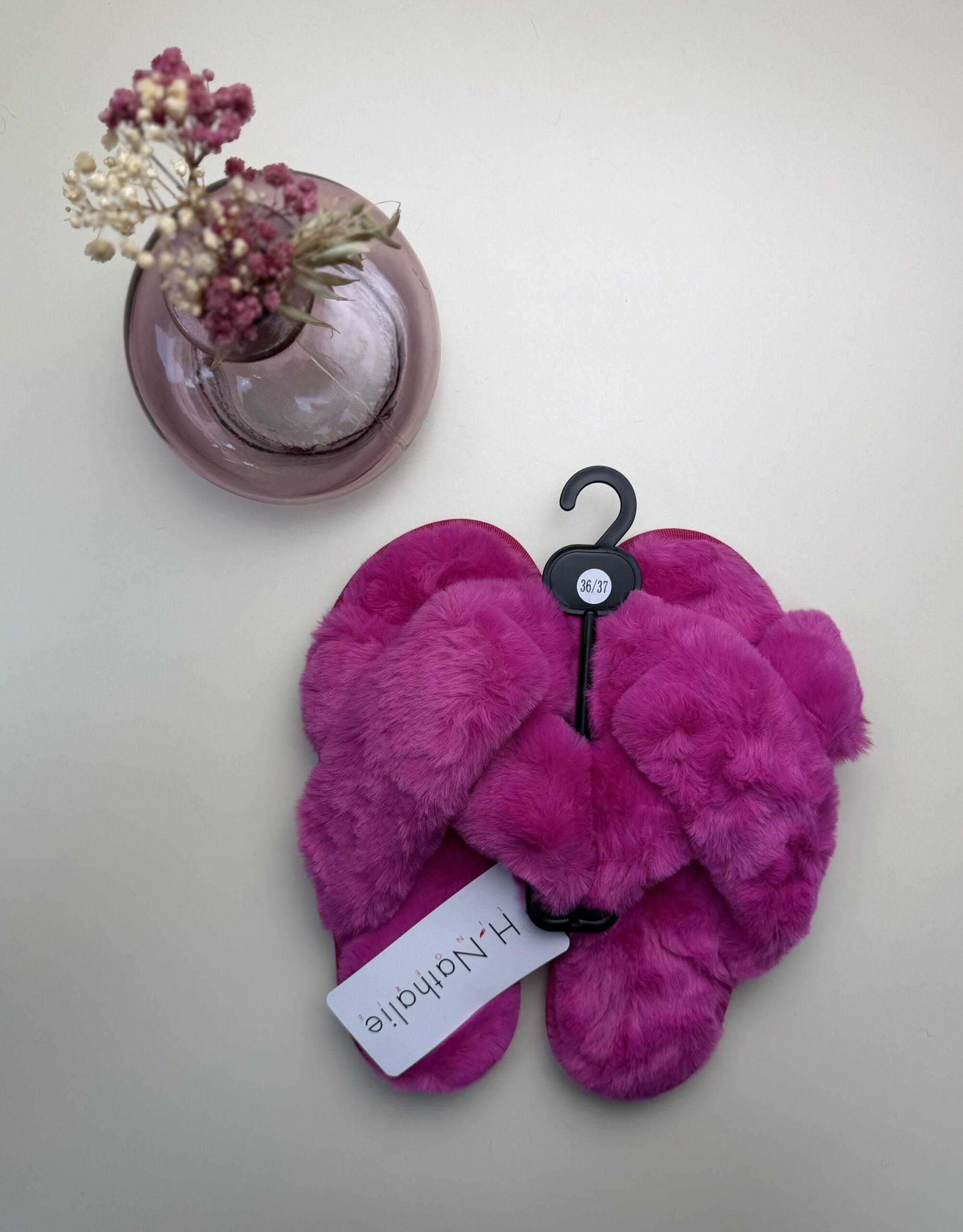 Pantoufle ouverte Croisé – Fushia– – Image 2