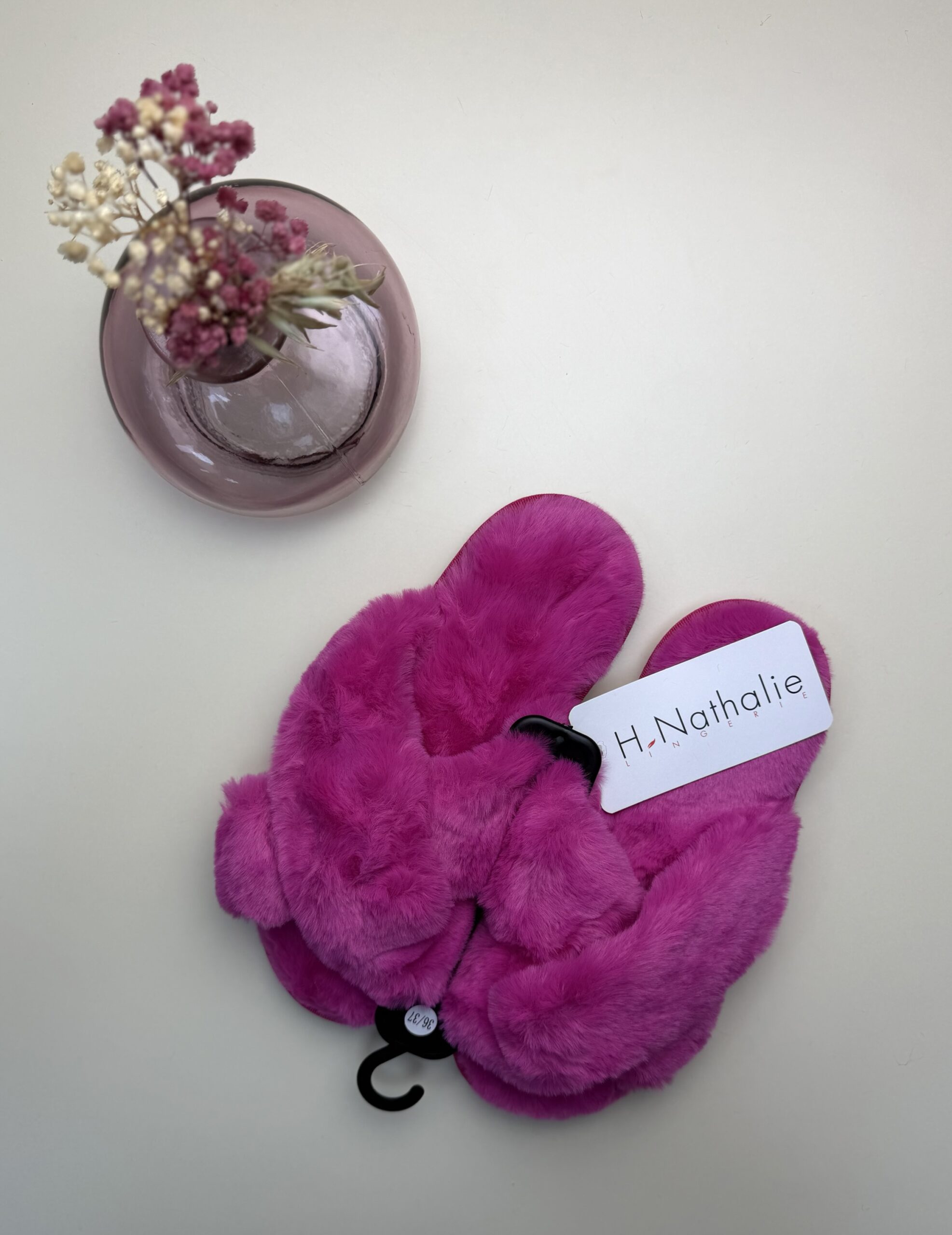 Pantoufle ouverte Croisé – Fushia–