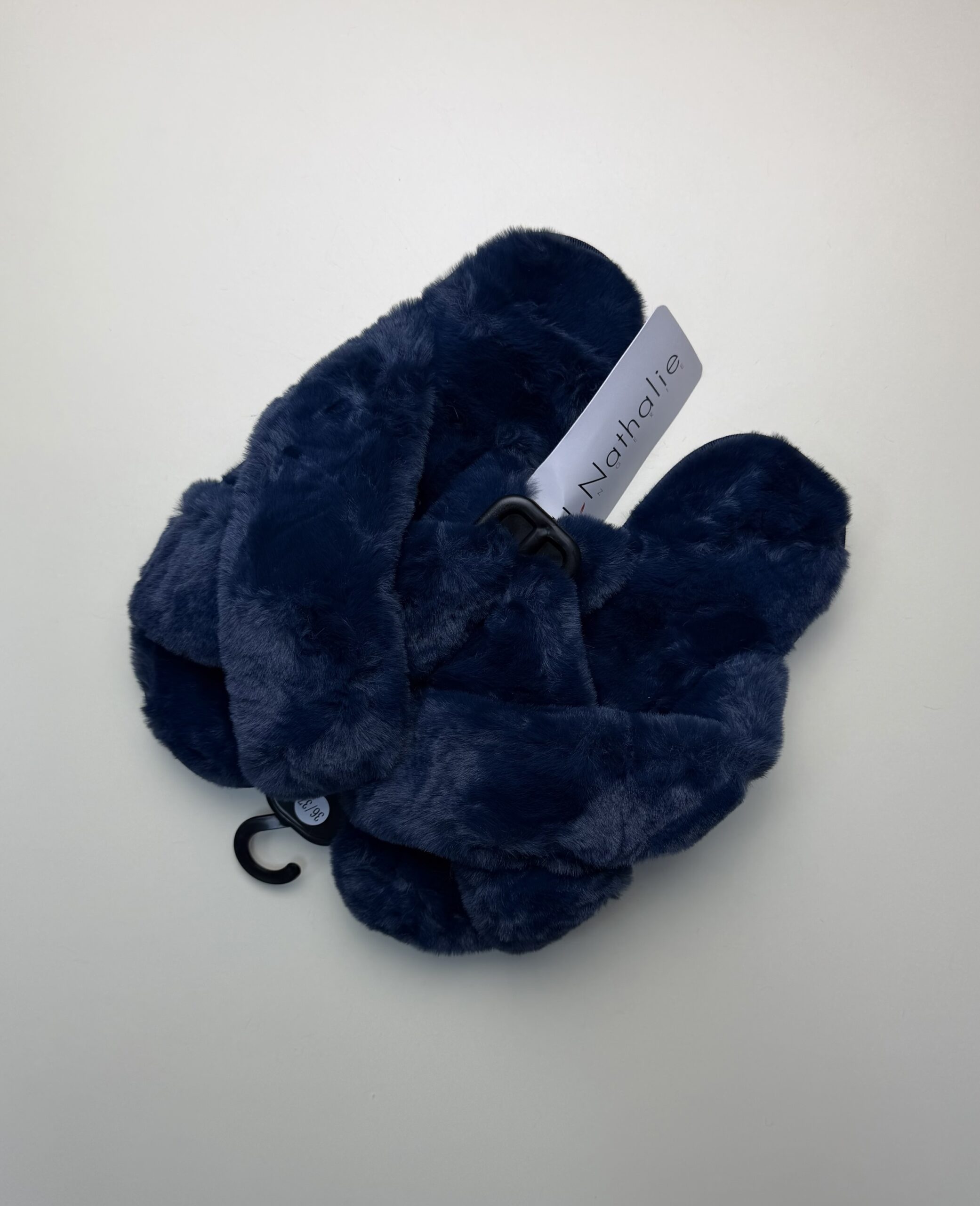 Pantoufle ouverte Croisé – Bleu nuit– – Image 4