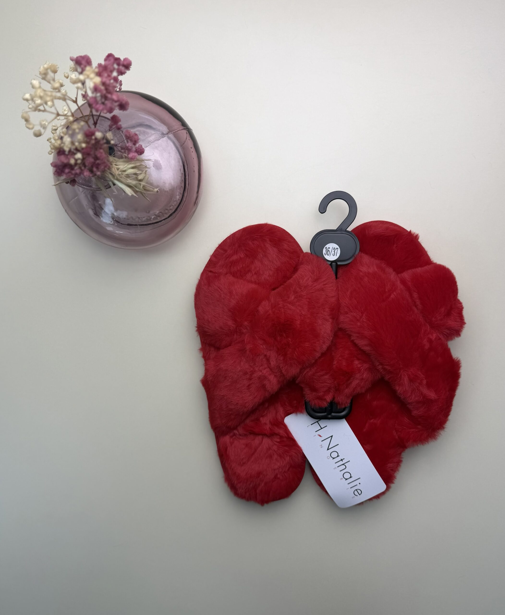 Pantoufle ouverte Croisé – Rouge– – Image 2