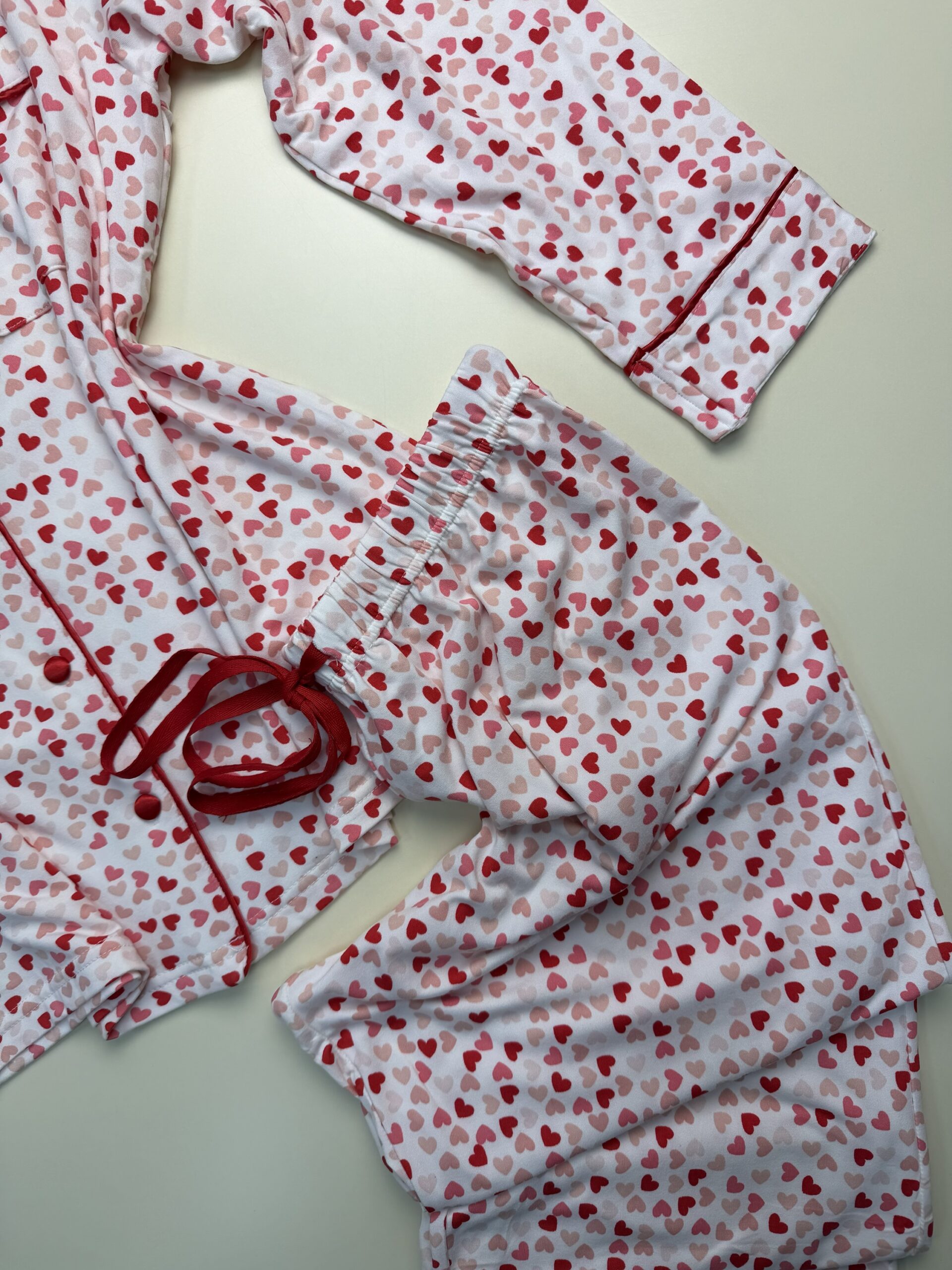 Pyjama boutonnée manche longue " Rose cœur " – Image 4