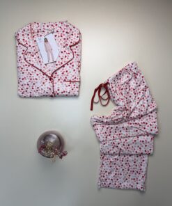 Alternative view of Pyjama boutonnée manche longue " Rose cœur "