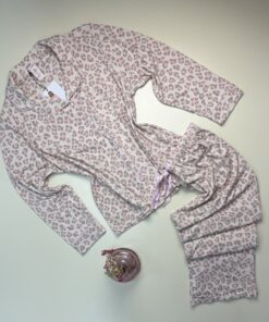 Pyjama boutonnée manche longue " Léopard beige "