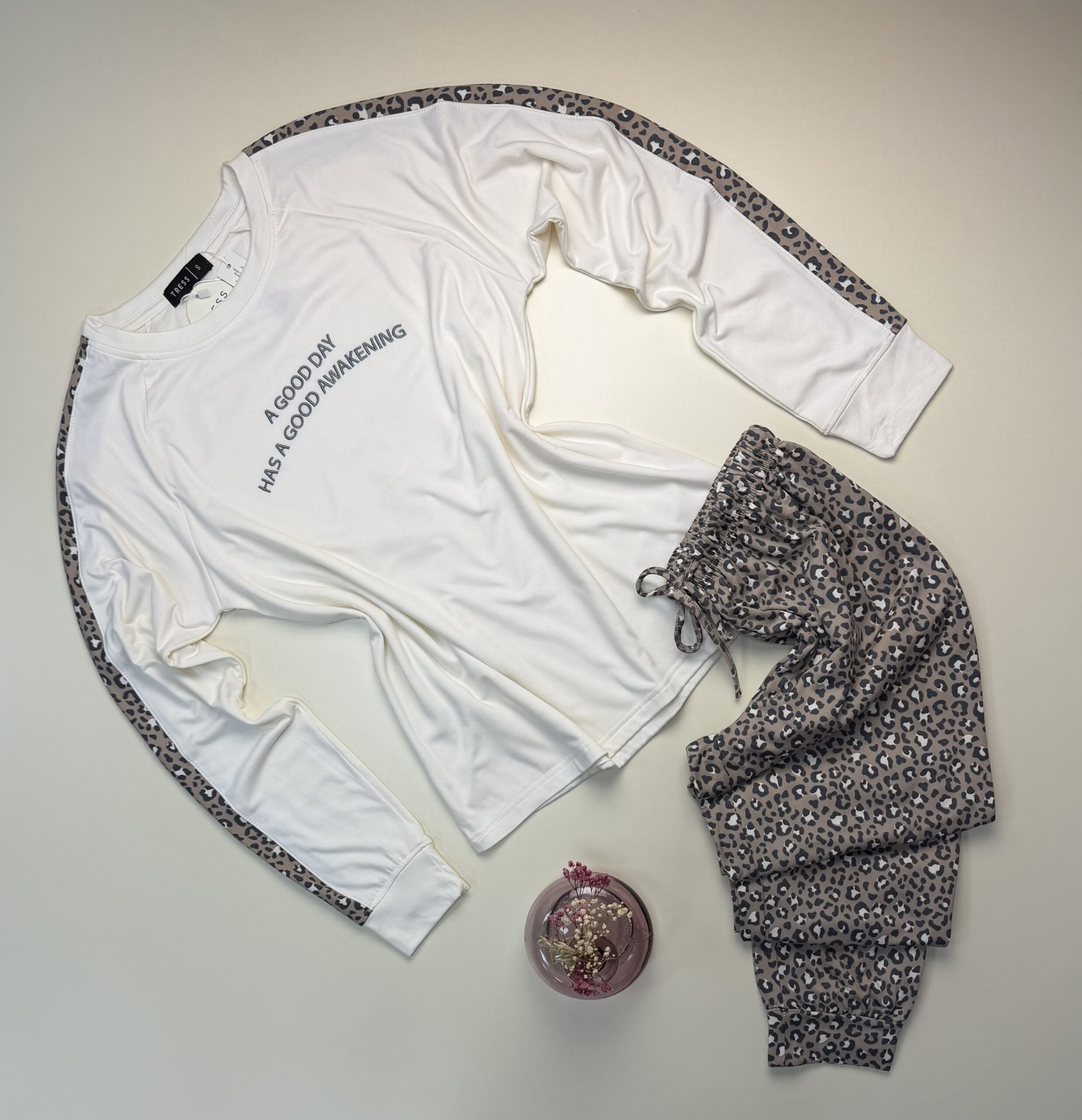 Pyjama haut manche longue " Blanc cassé "