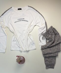 Alternative view of Pyjama haut manche longue " Blanc cassé "