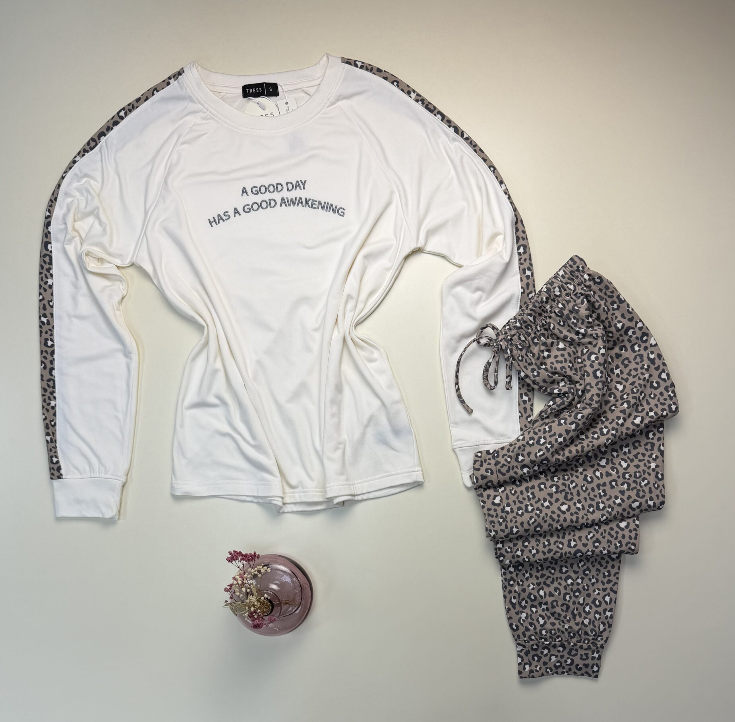 Pyjama haut manche longue " Blanc cassé " – Image 2